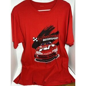 Vintage Dodge Motorsports T-Shirt Mens Large  Red Nascar Racing